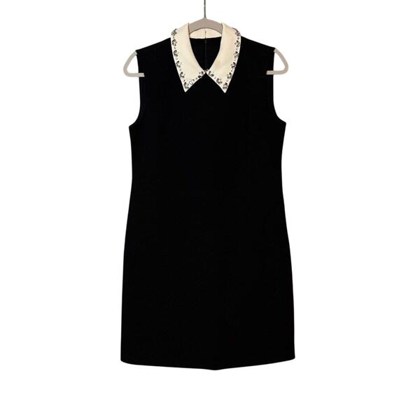 J.Crew Embellished Collar Black Shift Dress 4 NWT Holiday Party Work - Picture 4 of 9